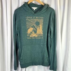 Leave It Better Than You Found It Hoodie Sweatshirt Forest Green Cozy XL Fitted